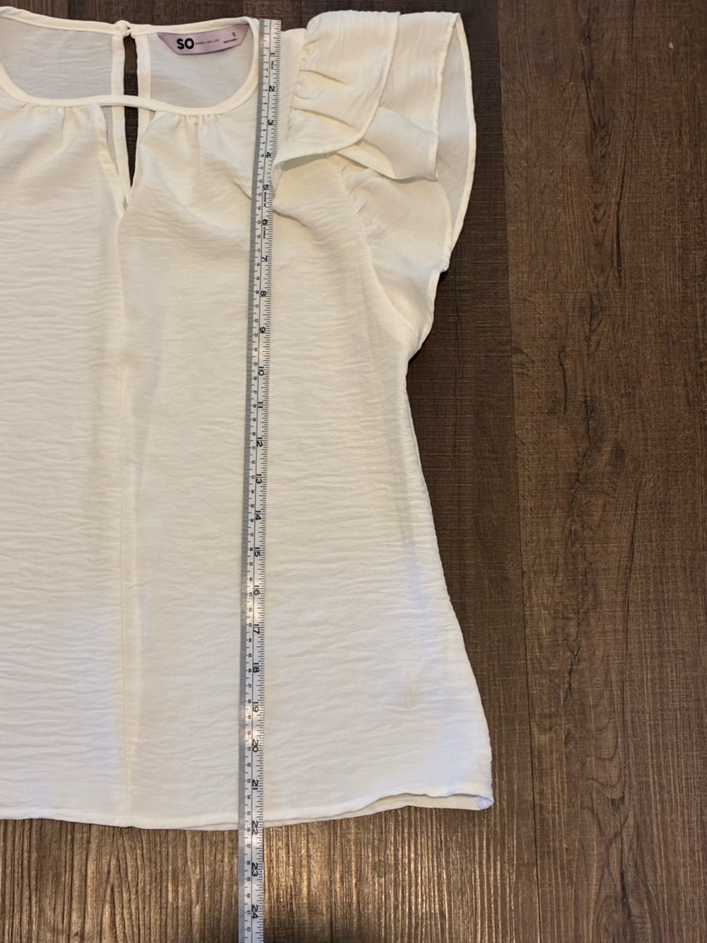 SO Cream Ruffle Strap Tank - Picture 5 of 5